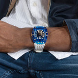 Buy Shop Guess Phoenix Multifunction Blue Dial White Rubber Strap Watch for Men - GW0499G6 USA Online