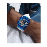 Buy Shop Guess Phoenix Multifunction Blue Dial White Rubber Strap Watch for Men - GW0499G6 USA Online