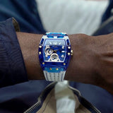 Buy Shop Guess Phoenix Multifunction Blue Dial White Rubber Strap Watch for Men - GW0499G6 USA Online