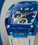 Buy Shop Guess Phoenix Multifunction Blue Dial White Rubber Strap Watch for Men - GW0499G6 USA Online