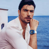 Buy Shop Guess Phoenix Multifunction Blue Dial White Rubber Strap Watch for Men - GW0499G6 USA Online