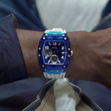 Buy Shop Guess Phoenix Multifunction Blue Dial White Rubber Strap Watch for Men - GW0499G6 USA Online
