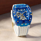 Buy Shop Guess Phoenix Multifunction Blue Dial White Rubber Strap Watch for Men - GW0499G6 USA Online