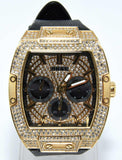 Buy Shop Guess Phoenix Multifunction Crystals Gold Dial Black Silicone Strap Watch For Men - GW0048G2 USA Online