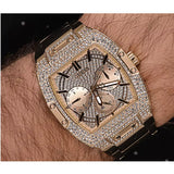 Buy Shop Guess Phoenix Multifunction Crystals Gold Dial Gold Steel Strap Watch For Men - GW0094G2 USA Online