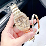Buy Shop Guess Phoenix Multifunction Crystals Gold Dial Gold Steel Strap Watch For Men - GW0094G2 USA Online