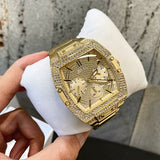 Buy Shop Guess Phoenix Multifunction Crystals Gold Dial Gold Steel Strap Watch For Men - GW0094G2 USA Online