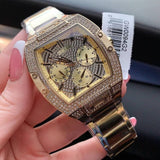 Buy Shop Guess Phoenix Multifunction Crystals Gold Dial Gold Steel Strap Watch For Men - GW0094G2 USA Online