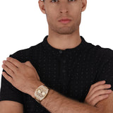 Buy Shop Guess Phoenix Multifunction Crystals Gold Dial Gold Steel Strap Watch For Men - GW0094G2 USA Online
