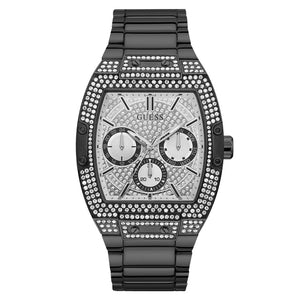 Buy Shop Guess Phoenix Multifunction Crystals Silver Dial Black Steel Strap Watch For Men - GW0094G3 USA Online