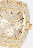 Buy Shop Guess Phoenix Multifunction Quartz Gold Dial White Silicon Strap Watch For Men - GW0048G3 USA Online