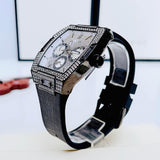Buy Shop Guess Phoenix Multifunction Silver Dial Black Silicone Strap Watch For Men - GW0048G1 USA Online