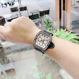 Buy Shop Guess Phoenix Multifunction Silver Dial Black Silicone Strap Watch For Men - GW0048G1 USA Online