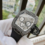 Buy Shop Guess Phoenix Multifunction Silver Dial Black Silicone Strap Watch For Men - GW0048G1 USA Online