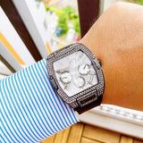 Buy Shop Guess Phoenix Multifunction Silver Dial Black Silicone Strap Watch For Men - GW0048G1 USA Online