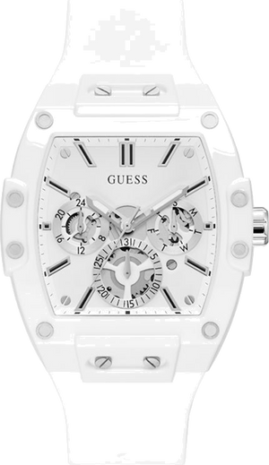 Buy Shop Guess Phoenix Multifunction White Dial White Rubber Strap Watch for Men - GW0203G2 USA Online