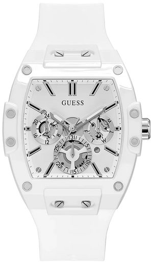 Buy Shop Guess Phoenix Multifunction White Dial White Rubber Strap Watch for Men - GW0203G2 USA Online