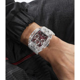 Buy Shop Guess Phoenix Quartz Burgundy Dial Transparent Silicone Strap Watch For Men - GW0499G9 USA Online