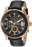 Buy Shop Guess Pinnacle Chronograph Quartz Black Dial Black Leather Strap Watch For Men - W0673G5 USA Online