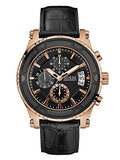 Buy Shop Guess Pinnacle Chronograph Quartz Black Dial Black Leather Strap Watch For Men - W0673G5 USA Online