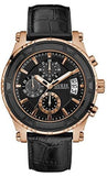 Buy Shop Guess Pinnacle Chronograph Quartz Black Dial Black Leather Strap Watch For Men - W0673G5 USA Online