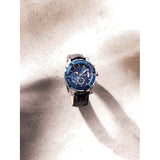 Buy Shop Guess Pinnacle Chronograph Quartz Blue Dial Black Leather Strap Watch For Men - W0673G4 USA Online