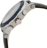 Buy Shop Guess Pinnacle Chronograph Quartz Blue Dial Black Leather Strap Watch For Men - W0673G4 USA Online