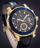 Buy Shop Guess Pinnacle Chronograph Quartz Blue Dial Blue Leather Strap Watch For Men - W0673G2 USA Online