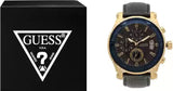 Buy Shop Guess Pinnacle Chronograph Quartz Blue Dial Blue Leather Strap Watch For Men - W0673G2 USA Online
