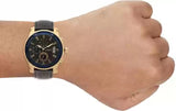 Buy Shop Guess Pinnacle Chronograph Quartz Blue Dial Blue Leather Strap Watch For Men - W0673G2 USA Online