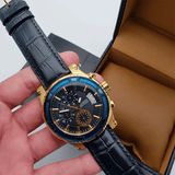 Buy Shop Guess Pinnacle Chronograph Quartz Blue Dial Blue Leather Strap Watch For Men - W0673G2 USA Online