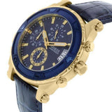 Buy Shop Guess Pinnacle Chronograph Quartz Blue Dial Blue Leather Strap Watch For Men - W0673G2 USA Online