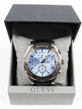 Buy Shop Guess Pinnacle Chronograph Quartz Blue Dial Brown Leather Strap Watch For Men - W0673G1 USA Online