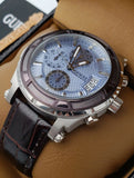 Buy Shop Guess Pinnacle Chronograph Quartz Blue Dial Brown Leather Strap Watch For Men - W0673G1 USA Online