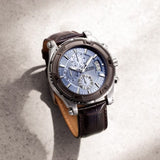 Buy Shop Guess Pinnacle Chronograph Quartz Blue Dial Brown Leather Strap Watch For Men - W0673G1 USA Online