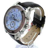 Buy Shop Guess Pinnacle Chronograph Quartz Blue Dial Brown Leather Strap Watch For Men - W0673G1 USA Online
