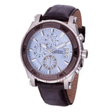 Buy Shop Guess Pinnacle Chronograph Quartz Blue Dial Brown Leather Strap Watch For Men - W0673G1 USA Online
