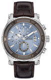 Buy Shop Guess Pinnacle Chronograph Quartz Blue Dial Brown Leather Strap Watch For Men - W0673G1 USA Online