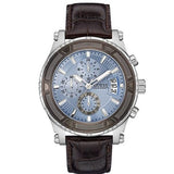 Buy Shop Guess Pinnacle Chronograph Quartz Blue Dial Brown Leather Strap Watch For Men - W0673G1 USA Online