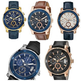 Buy Shop Guess Pinnacle Chronograph Quartz Blue Dial Brown Leather Strap Watch For Women - W0673G3 USA Online
