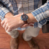 Buy Shop Guess Pinnacle Chronograph Quartz Blue Dial Brown Leather Strap Watch For Women - W0673G3 USA Online