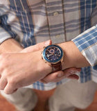 Buy Shop Guess Pinnacle Chronograph Quartz Blue Dial Brown Leather Strap Watch For Women - W0673G3 USA Online
