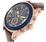 Buy Shop Guess Pinnacle Chronograph Quartz Blue Dial Brown Leather Strap Watch For Women - W0673G3 USA Online