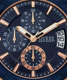 Buy Shop Guess Pinnacle Chronograph Quartz Blue Dial Brown Leather Strap Watch For Women - W0673G3 USA Online