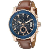 Buy Shop Guess Pinnacle Chronograph Quartz Blue Dial Brown Leather Strap Watch For Women - W0673G3 USA Online