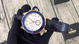 Buy Shop Guess Pinnacle Chronograph White Dial Blue Leather Strap Watch For Men - W0673G6 USA Online