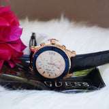 Buy Shop Guess Pinnacle Chronograph White Dial Blue Leather Strap Watch For Men - W0673G6 USA Online