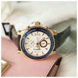 Buy Shop Guess Pinnacle Chronograph White Dial Blue Leather Strap Watch For Men - W0673G6 USA Online