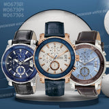 Buy Shop Guess Pinnacle Chronograph White Dial Blue Leather Strap Watch For Men - W0673G6 USA Online