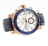 Buy Shop Guess Pinnacle Chronograph White Dial Blue Leather Strap Watch For Men - W0673G6 USA Online